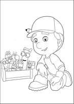 coloriage manny en compagnie de ses outils